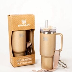 Stanley Mini Quencher Ornament Keychain in Honey Talks.  Ships within 24 hours!!